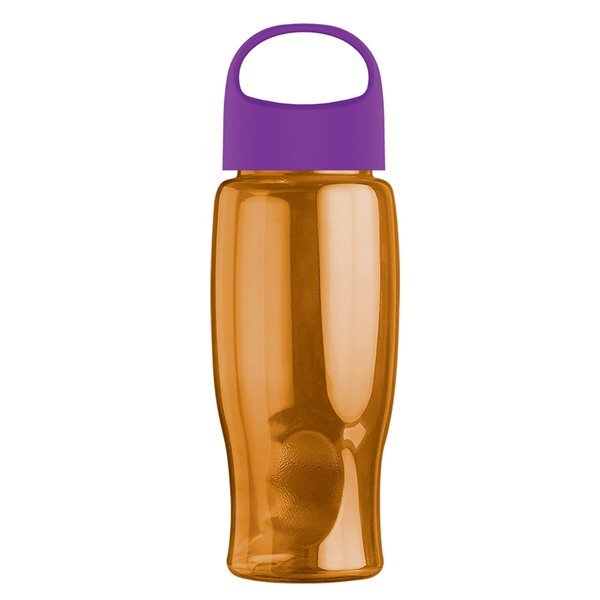 Poly-Pure Transparent Bottle w/ Oval Crest Lid, 27oz.