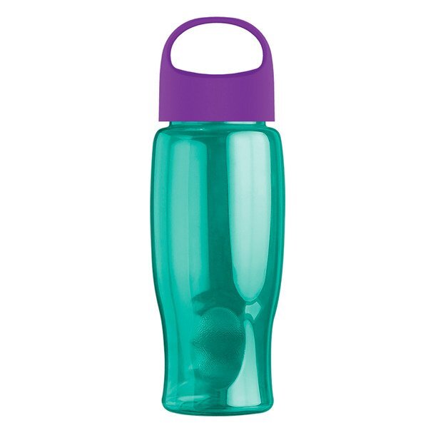 Poly-Pure Transparent Bottle w/ Oval Crest Lid, 27oz.