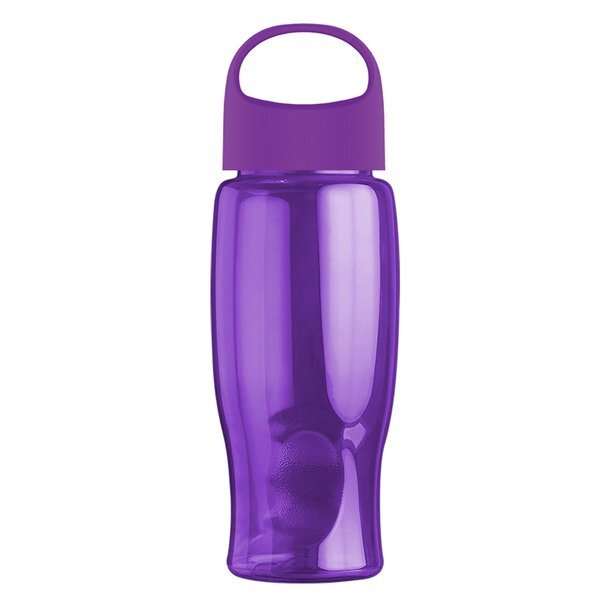 Poly-Pure Transparent Bottle w/ Oval Crest Lid, 27oz.
