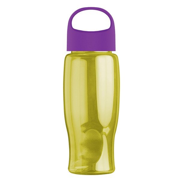 Poly-Pure Transparent Bottle w/ Oval Crest Lid, 27oz.