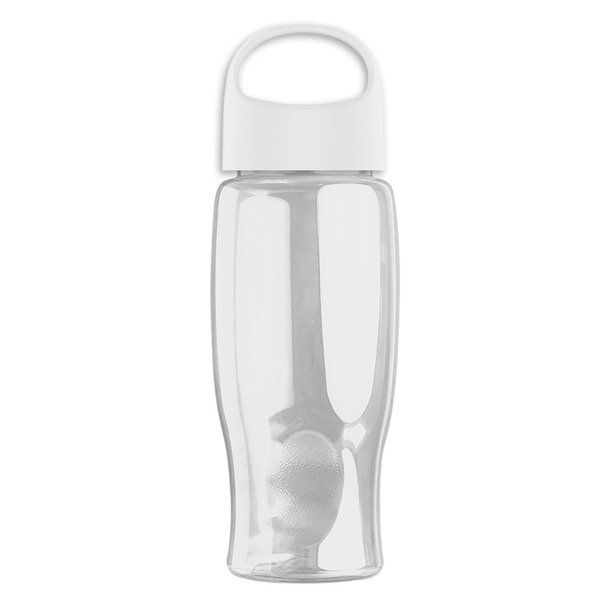 Poly-Pure Transparent Bottle w/ Oval Crest Lid, 27oz.