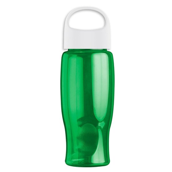 Poly-Pure Transparent Bottle w/ Oval Crest Lid, 27oz.