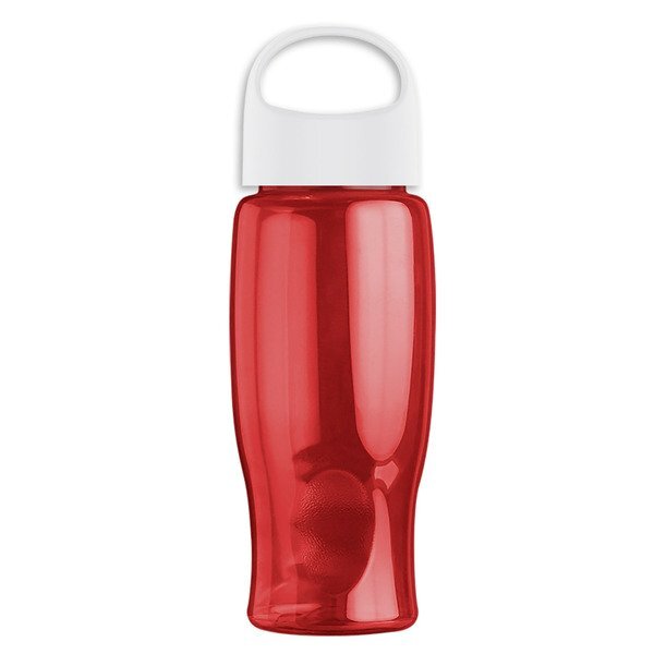Poly-Pure Transparent Bottle w/ Oval Crest Lid, 27oz.