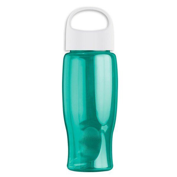 Poly-Pure Transparent Bottle w/ Oval Crest Lid, 27oz.