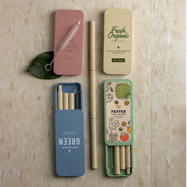 Wheat Straw Box Set w/ Cleaning Brush