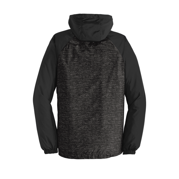 Sport-Tek® Heather Colorblock Raglan Men's Hooded Wind Jacket
