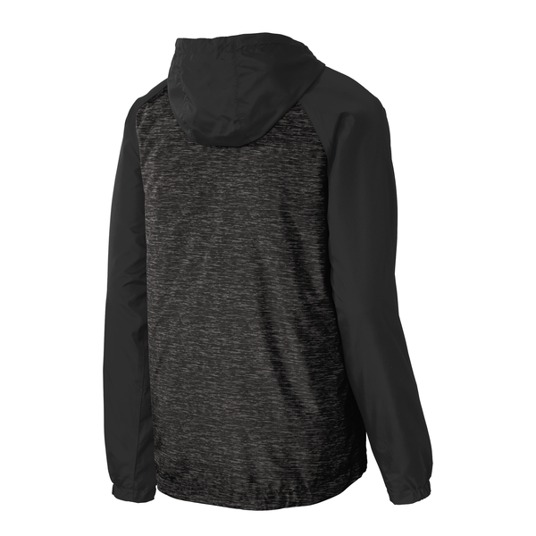 Sport-Tek® Heather Colorblock Raglan Men's Hooded Wind Jacket