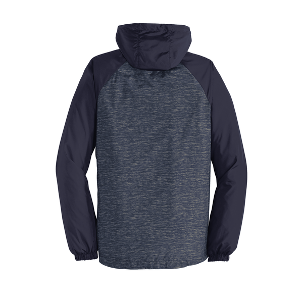 Sport-Tek® Heather Colorblock Raglan Men's Hooded Wind Jacket