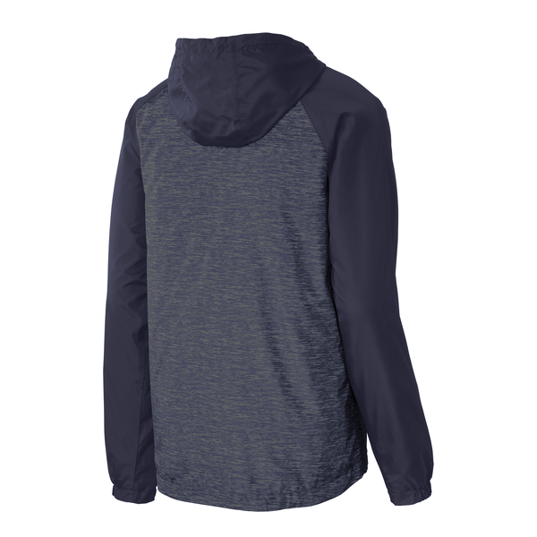 Sport-Tek® Heather Colorblock Raglan Men's Hooded Wind Jacket