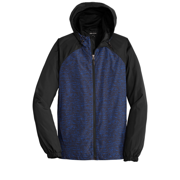 Sport-Tek® Heather Colorblock Raglan Men's Hooded Wind Jacket