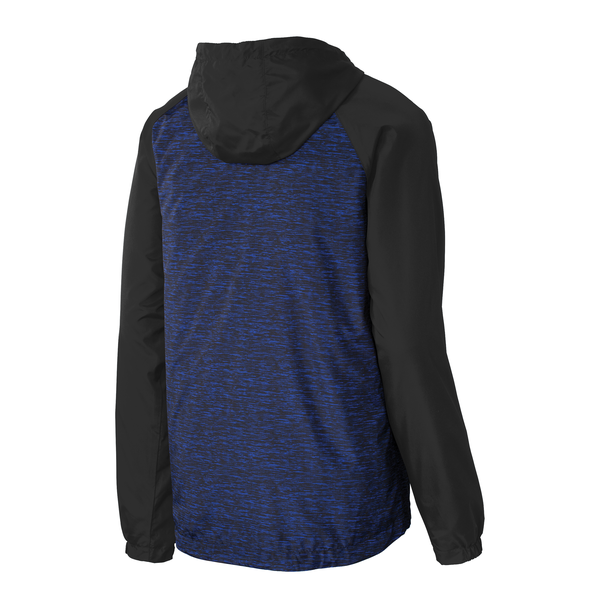 Sport-Tek® Heather Colorblock Raglan Men's Hooded Wind Jacket