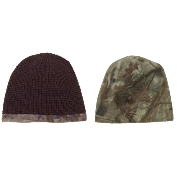 Reversible Camo and Waffle Knit Beanie