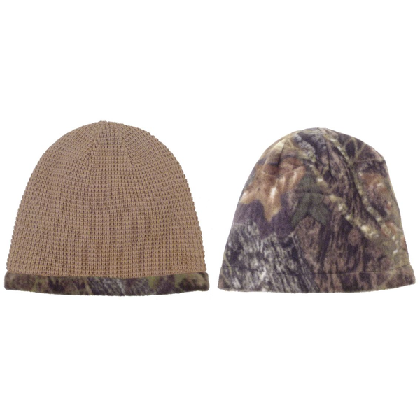 Reversible Camo and Waffle Knit Beanie