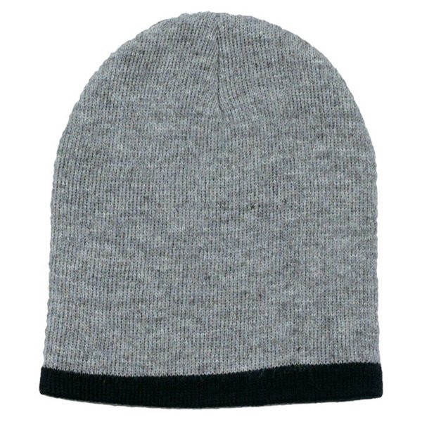 Two Color Acrylic Knit Beanie