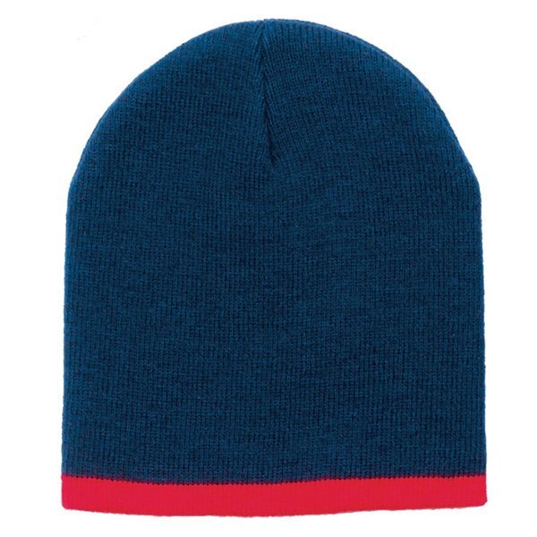Two Color Acrylic Knit Beanie
