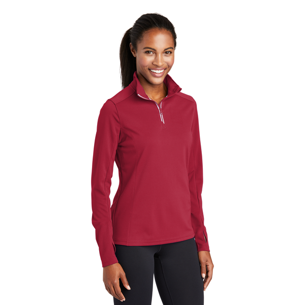 Sport-Tek® Sport-Wick® Textured Ladies' 1/4 Zip Pullover