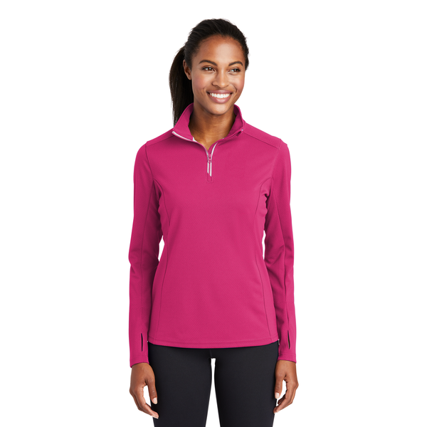 Sport-Tek® Sport-Wick® Textured Ladies' 1/4 Zip Pullover