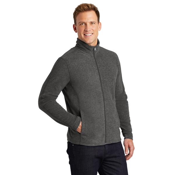 Port Authority® Heather Microfleece Men's Full-Zip Jacket