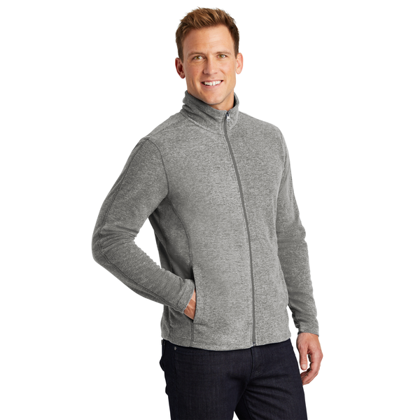 Port Authority® Heather Microfleece Men's Full-Zip Jacket
