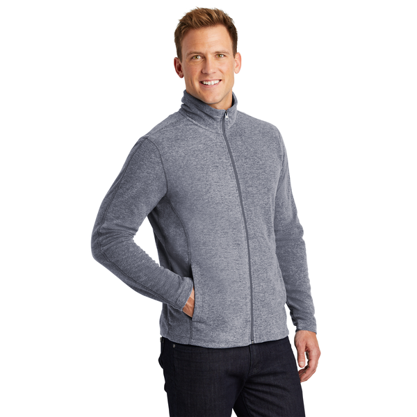 Port Authority® Heather Microfleece Men's Full-Zip Jacket