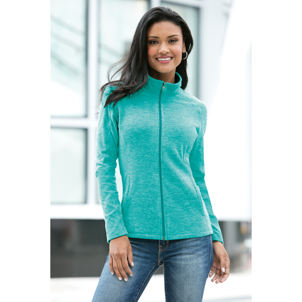 Port Authority® Heather Microfleece Ladies' Full-Zip Jacket