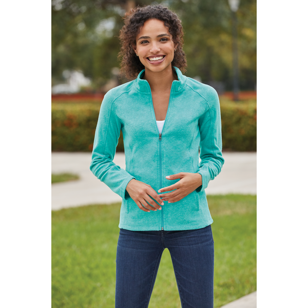 Port Authority® Heather Microfleece Ladies' Full-Zip Jacket