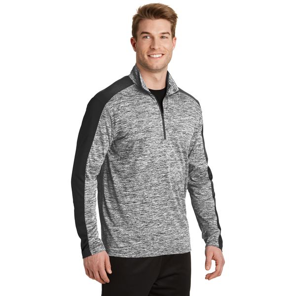 Sport-Tek® PosiCharge® Electric Heather Colorblock Men's 1/4 Zip Pullover
