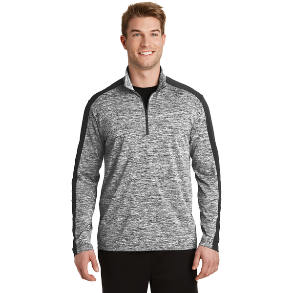 Sport-Tek® PosiCharge® Electric Heather Colorblock Men's 1/4 Zip Pullover
