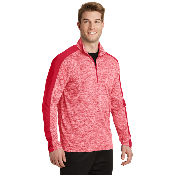 Sport-Tek® PosiCharge® Electric Heather Colorblock Men's 1/4 Zip Pullover