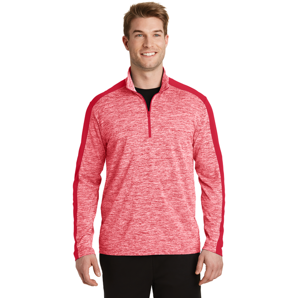 Sport-Tek® PosiCharge® Electric Heather Colorblock Men's 1/4 Zip Pullover