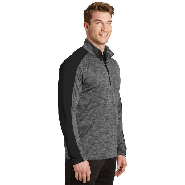 Sport-Tek® PosiCharge® Electric Heather Colorblock Men's 1/4 Zip Pullover