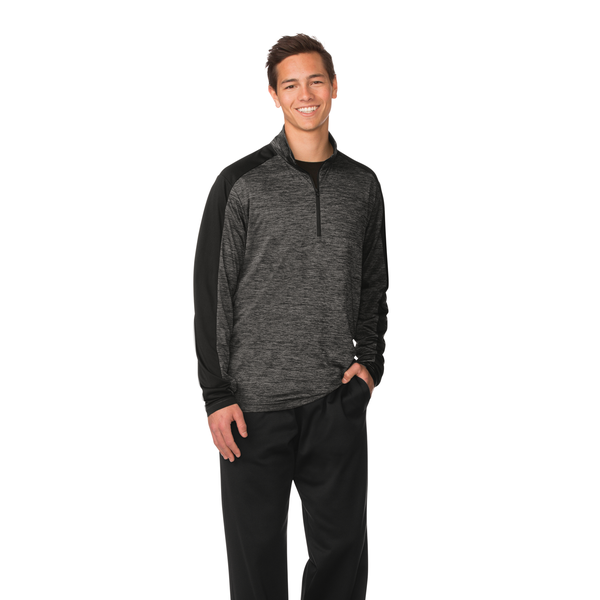 Sport-Tek® PosiCharge® Electric Heather Colorblock Men's 1/4 Zip Pullover