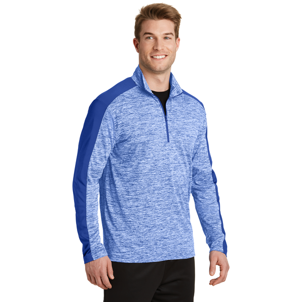 Sport-Tek® PosiCharge® Electric Heather Colorblock Men's 1/4 Zip Pullover