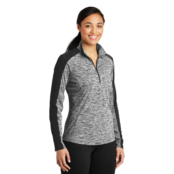 Sport-Tek® PosiCharge® Electric Heather Colorblock Ladies' 1/4 Zip Pullover