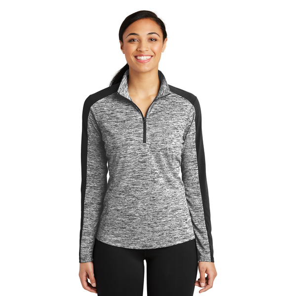 Sport-Tek® PosiCharge® Electric Heather Colorblock Ladies' 1/4 Zip Pullover