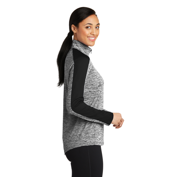 Sport-Tek® PosiCharge® Electric Heather Colorblock Ladies' 1/4 Zip Pullover