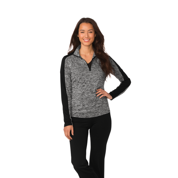 Sport-Tek® PosiCharge® Electric Heather Colorblock Ladies' 1/4 Zip Pullover