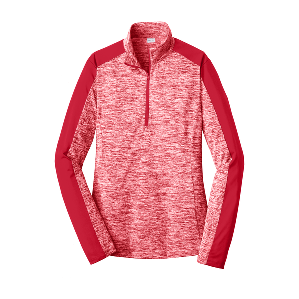 Sport-Tek® PosiCharge® Electric Heather Colorblock Ladies' 1/4 Zip Pullover
