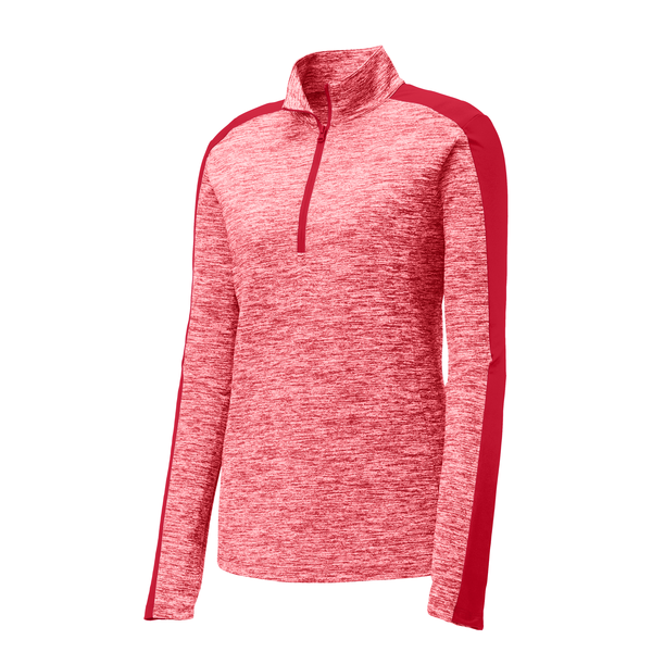 Sport-Tek® PosiCharge® Electric Heather Colorblock Ladies' 1/4 Zip Pullover