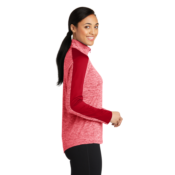 Sport-Tek® PosiCharge® Electric Heather Colorblock Ladies' 1/4 Zip Pullover