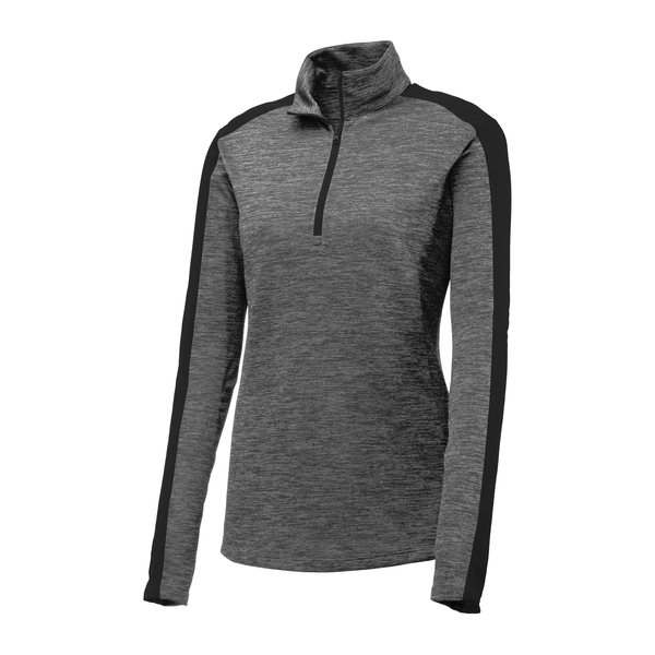 Sport-Tek® PosiCharge® Electric Heather Colorblock Ladies' 1/4 Zip Pullover