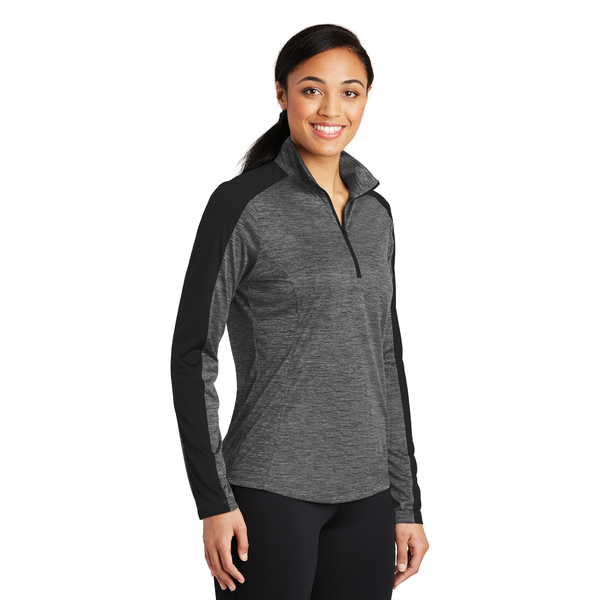 Sport-Tek® PosiCharge® Electric Heather Colorblock Ladies' 1/4 Zip Pullover