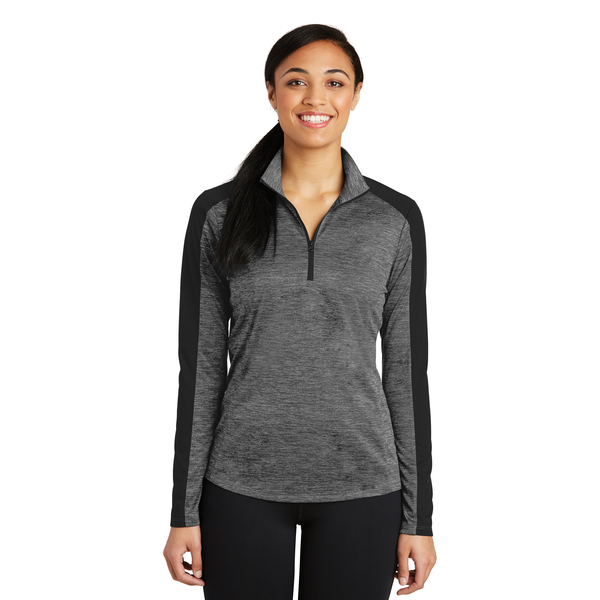 Sport-Tek® PosiCharge® Electric Heather Colorblock Ladies' 1/4 Zip Pullover