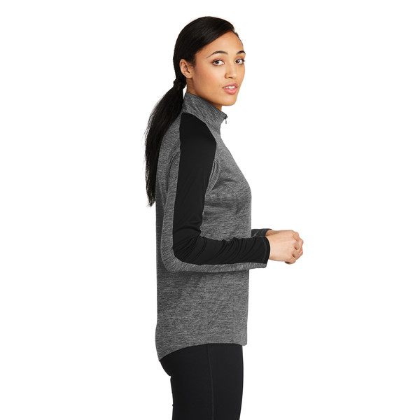 Sport-Tek® PosiCharge® Electric Heather Colorblock Ladies' 1/4 Zip Pullover