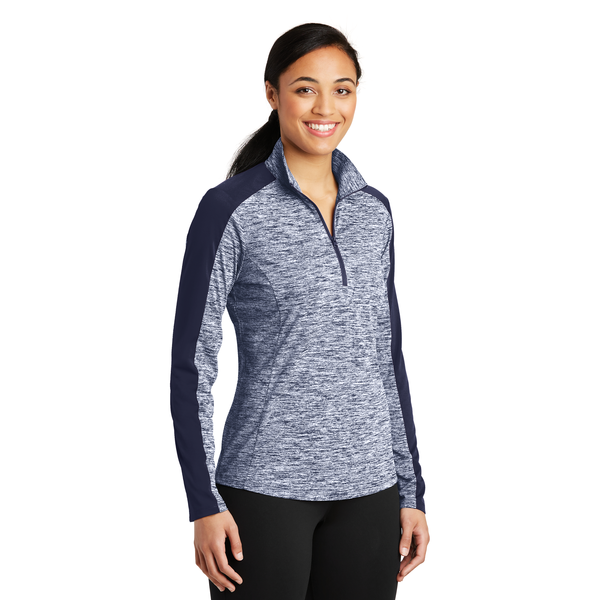 Sport-Tek® PosiCharge® Electric Heather Colorblock Ladies' 1/4 Zip Pullover