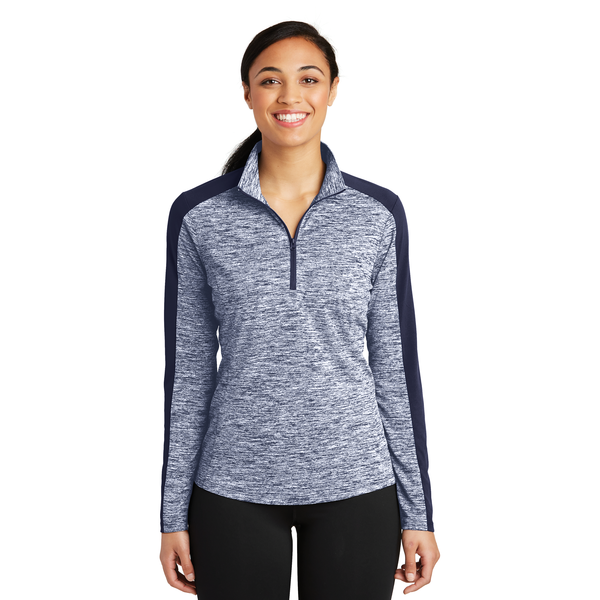 Sport-Tek® PosiCharge® Electric Heather Colorblock Ladies' 1/4 Zip Pullover