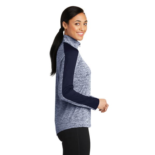 Sport-Tek® PosiCharge® Electric Heather Colorblock Ladies' 1/4 Zip Pullover