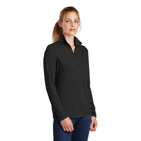 Sport-Tek® PosiCharge® Tri-Blend Wicking Ladies' 1/4 Zip Pullover