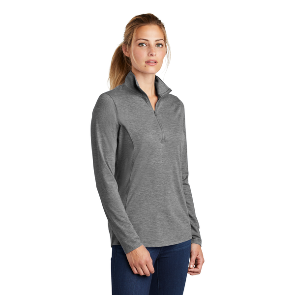 Sport-Tek® PosiCharge® Tri-Blend Wicking Ladies' 1/4 Zip Pullover