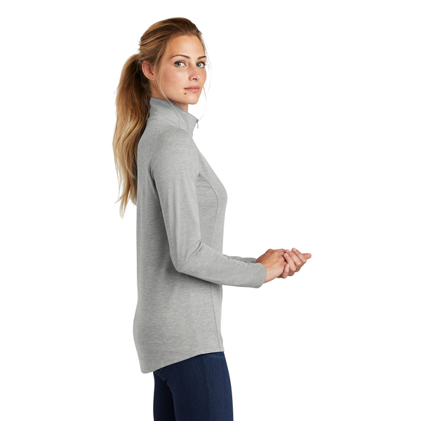 Sport-Tek® PosiCharge® Tri-Blend Wicking Ladies' 1/4 Zip Pullover